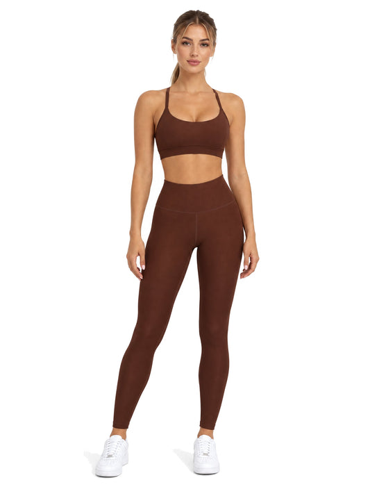 Legginsy Spinta Veloce, brązowe - zdjęcie 1 z 9