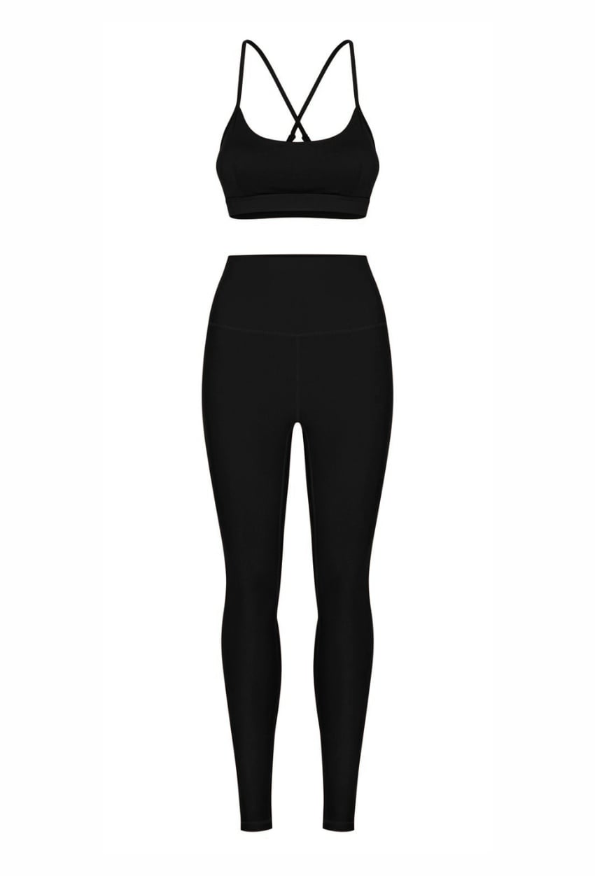 Legginsy Spinta Veloce, czarne - zdjęcie produktu, przód