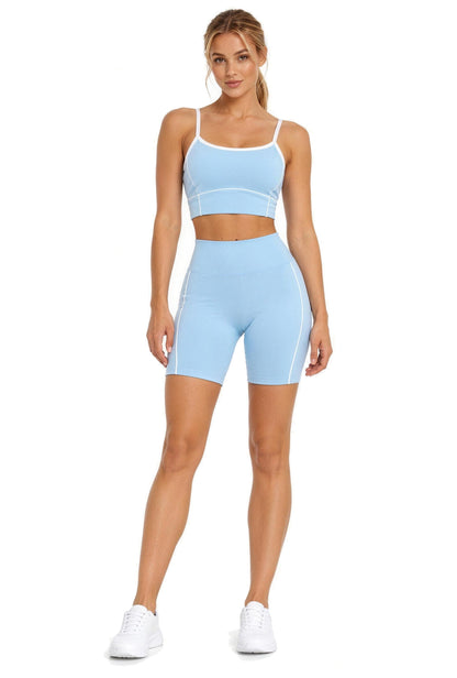 Komplet sportowy Aria Fiera, baby blue, top i szorty